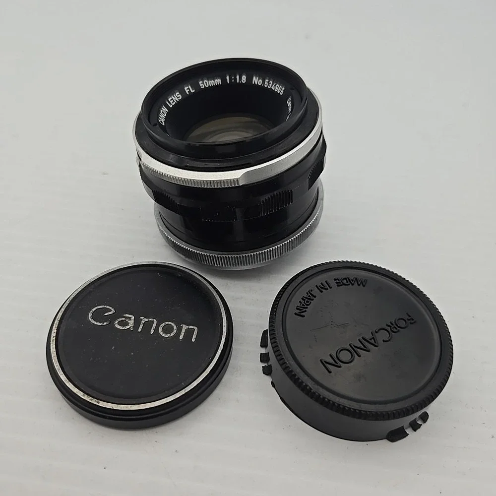Canon FL 50mm Lens with Black and Silver Finish